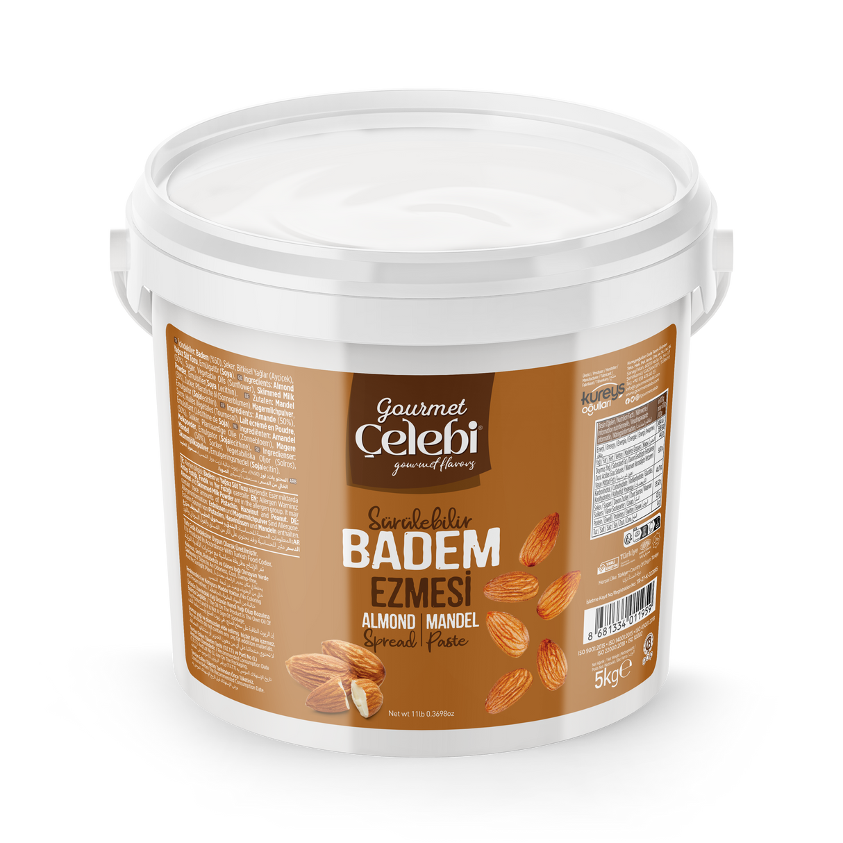 Celebiogullari Professional Spreadable Almond Butter (50%) - 500g, 1kg & 5kg Buckets