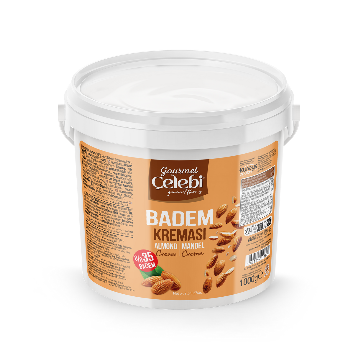 Celebiogullari Professional Almond Cream (35% Almond) - 500g, 1kg & 5kg Buckets