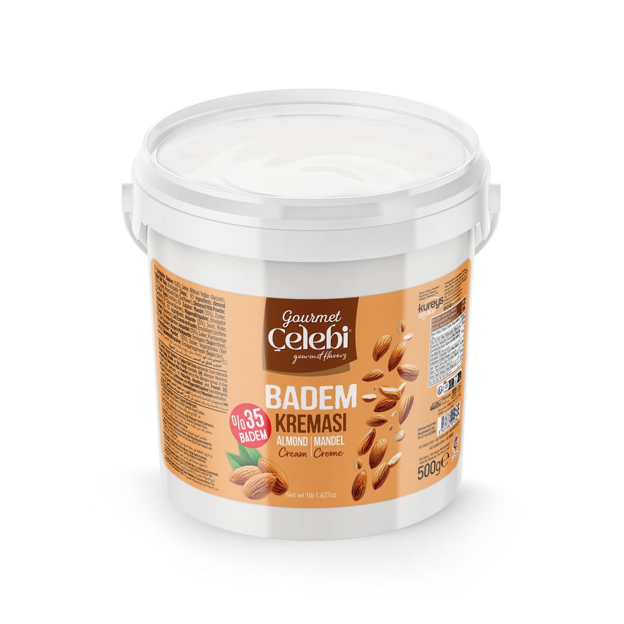 Celebiogullari Professional Almond Cream (35% Almond) - 500g, 1kg & 5kg Buckets