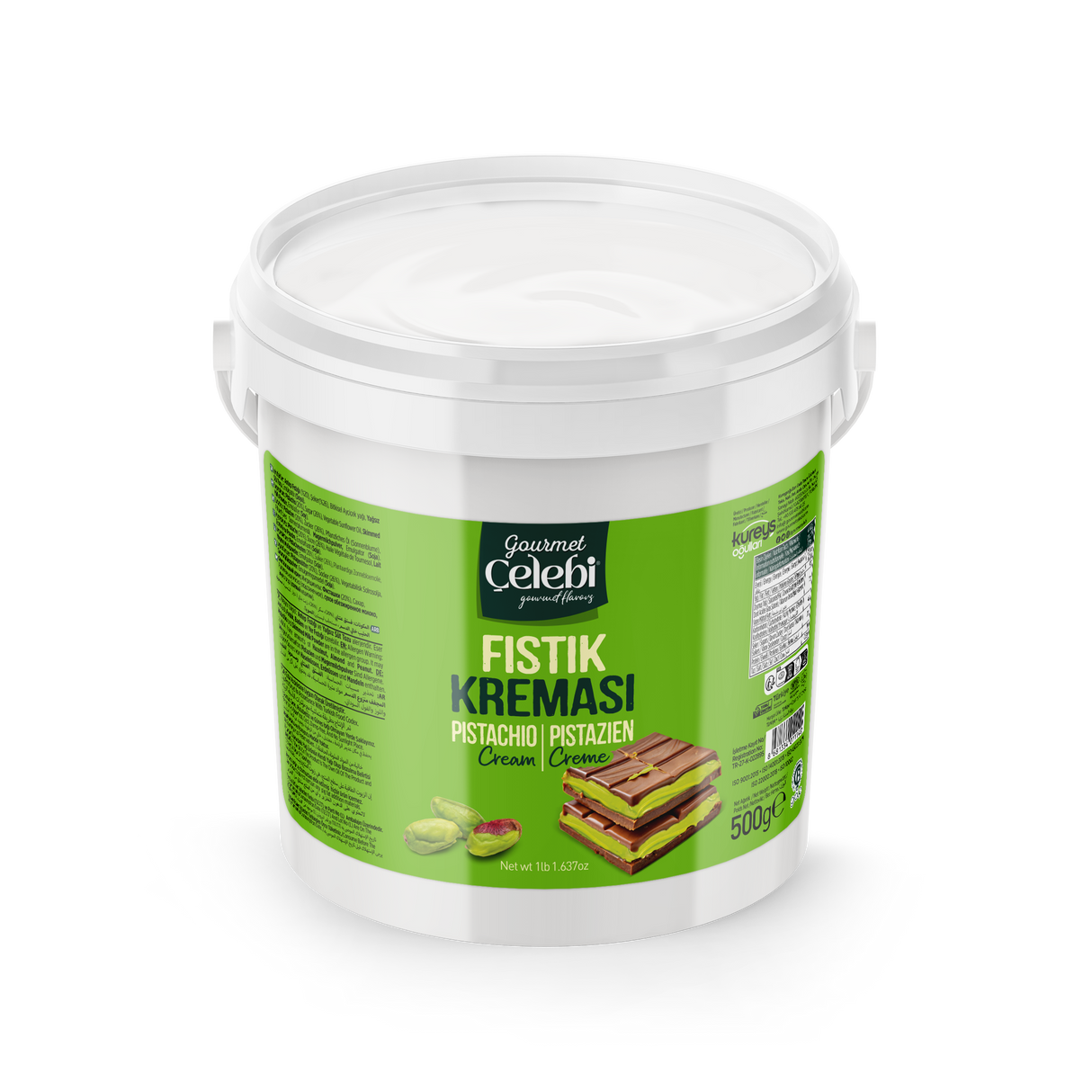 Celebiogullari Professional Antep Pistachio Cream (20% Pistachio) - 500g, 1kg & 5kg Buckets