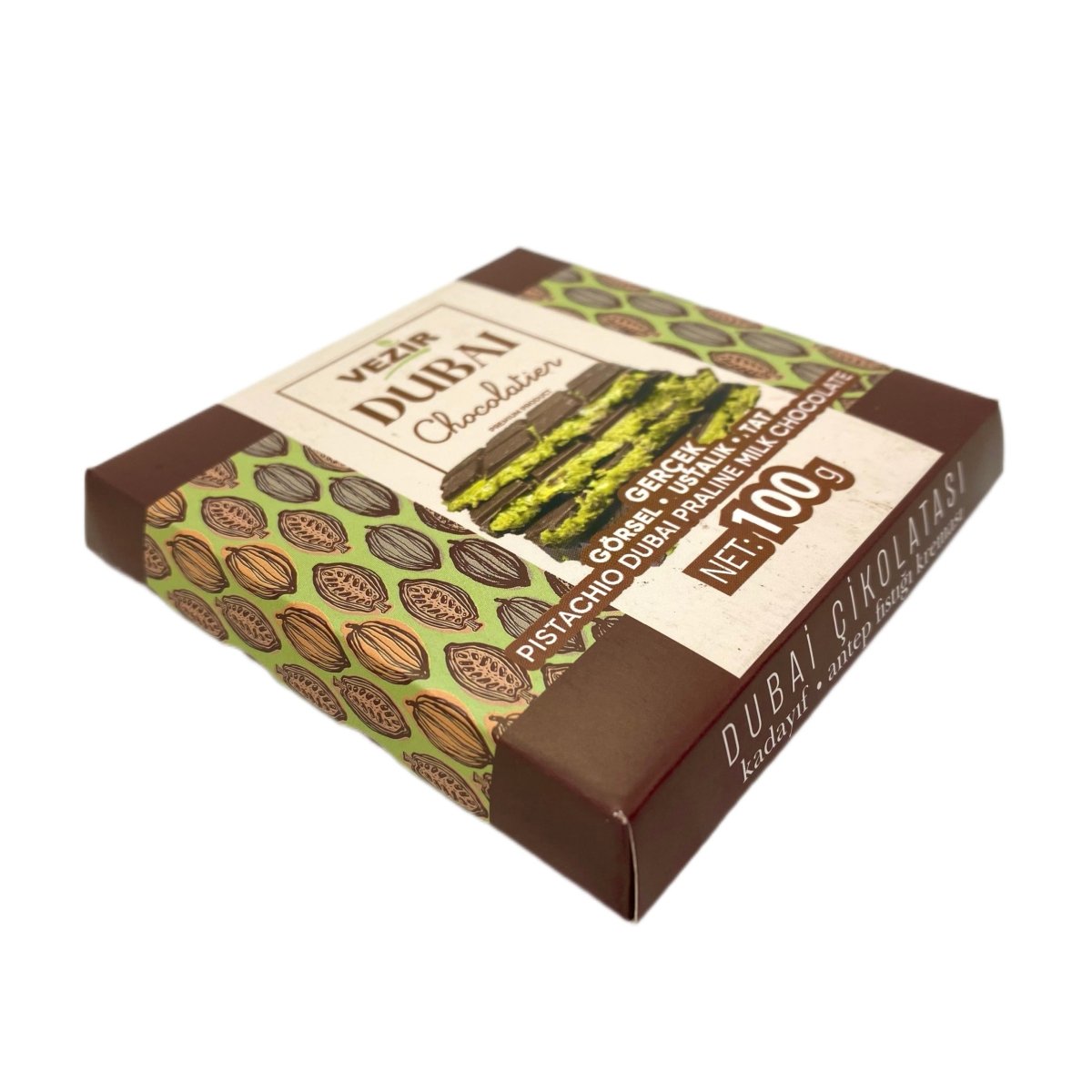 Pistachio Praline Dubai Chocolate Bar – Crispy & Nutty Delight - TryAladdin