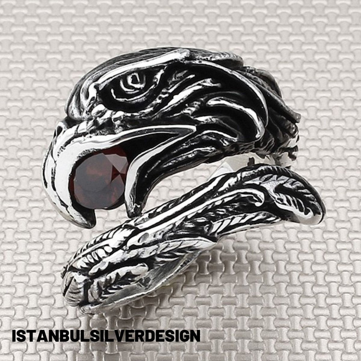Unisex 925 Solid Silver Vulture Ring - TryAladdin