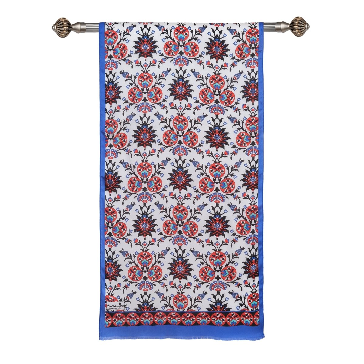 Cintemani Breathable Silk Scarf in Blue & Orange - TryAladdin