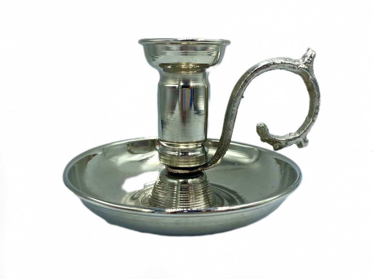 Lavina | Copper Traditional Candle Holder Silver Color (9 cm) - TryAladdin