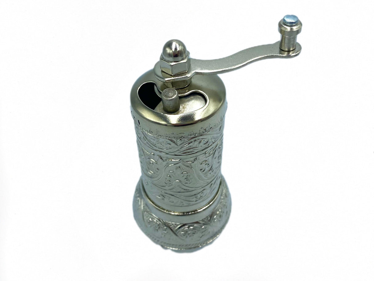 Lavina | Spice/Coffee Grinder Traditional Ottoman Style Copper Silver Color (10 cm) - TryAladdin