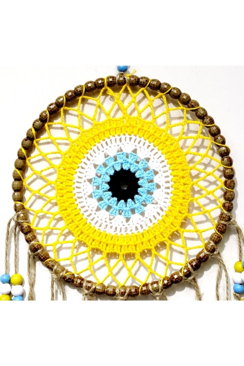 Handmade Wall Ornament With Yellow Motif Colored Beads - TryAladdin