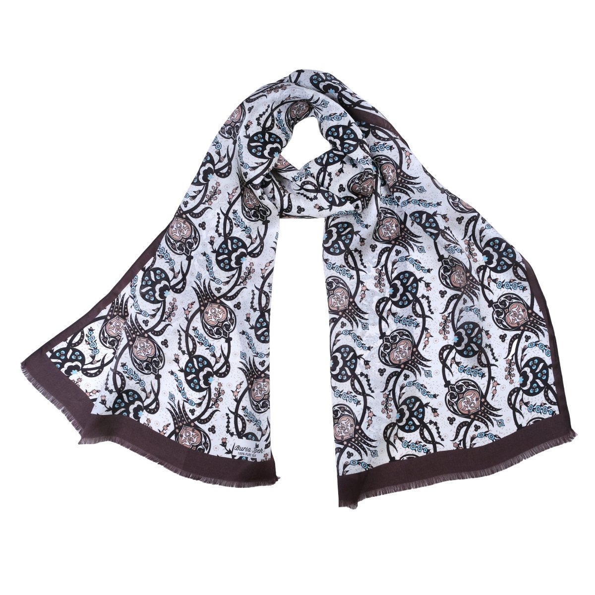 Sirali Lale Breathable Silk Scarf in Chocolate Brown Color - TryAladdin