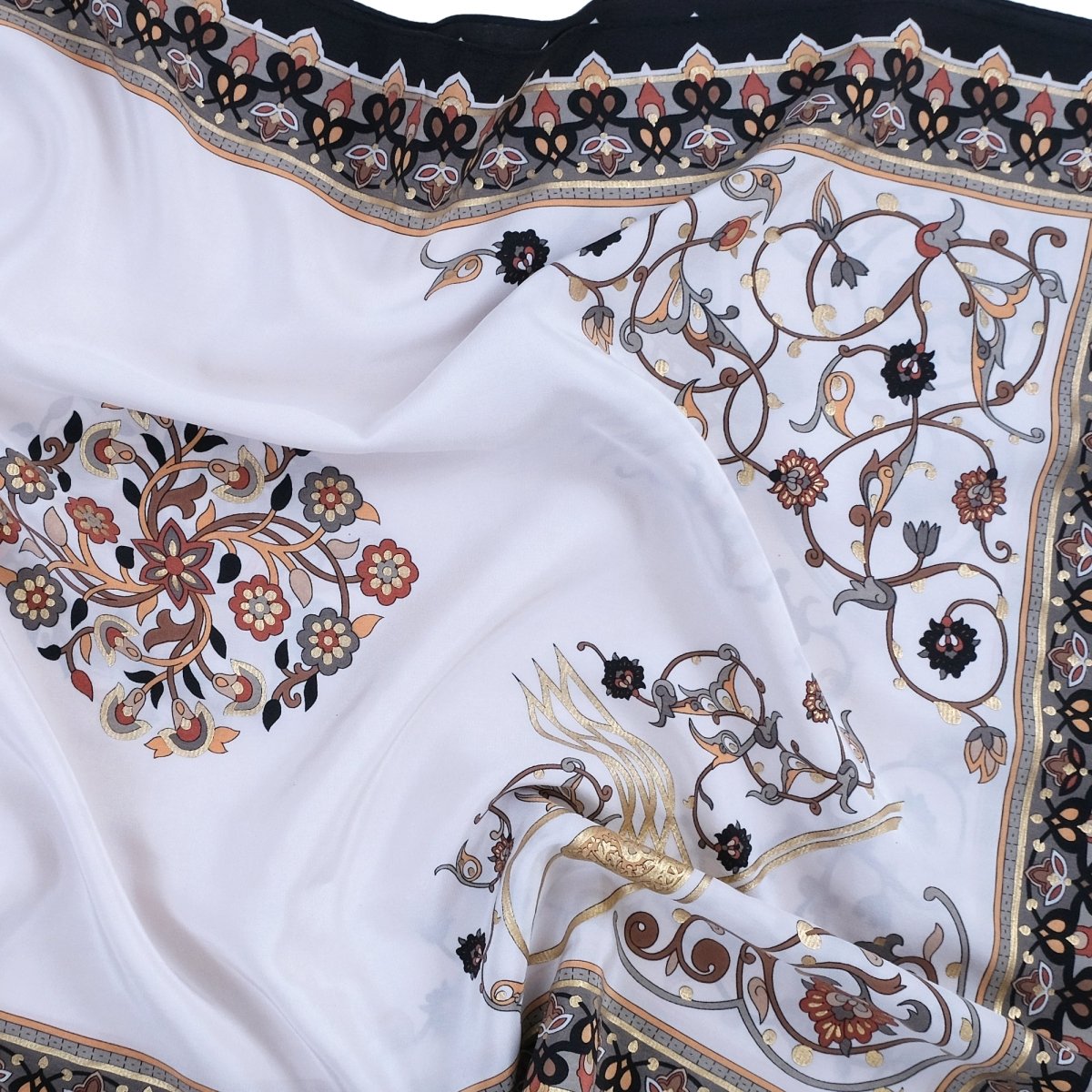 Tugra Breathable Lightweight Scarf in Black Color - TryAladdin