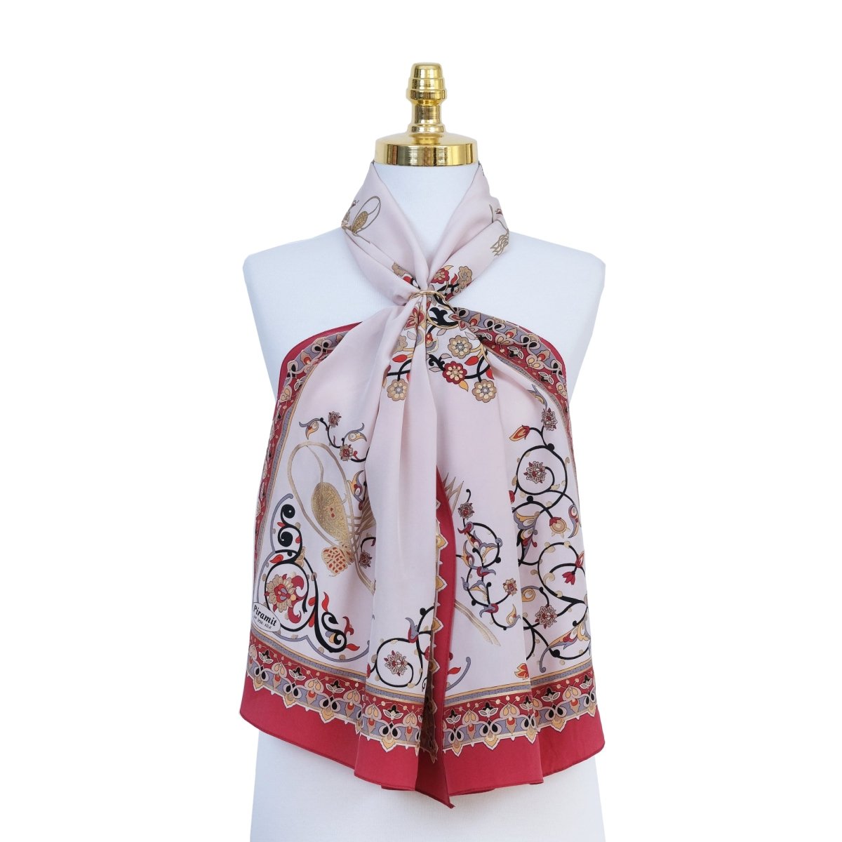 Tugra Breathable Lightweight Scarf in Red Color - TryAladdin