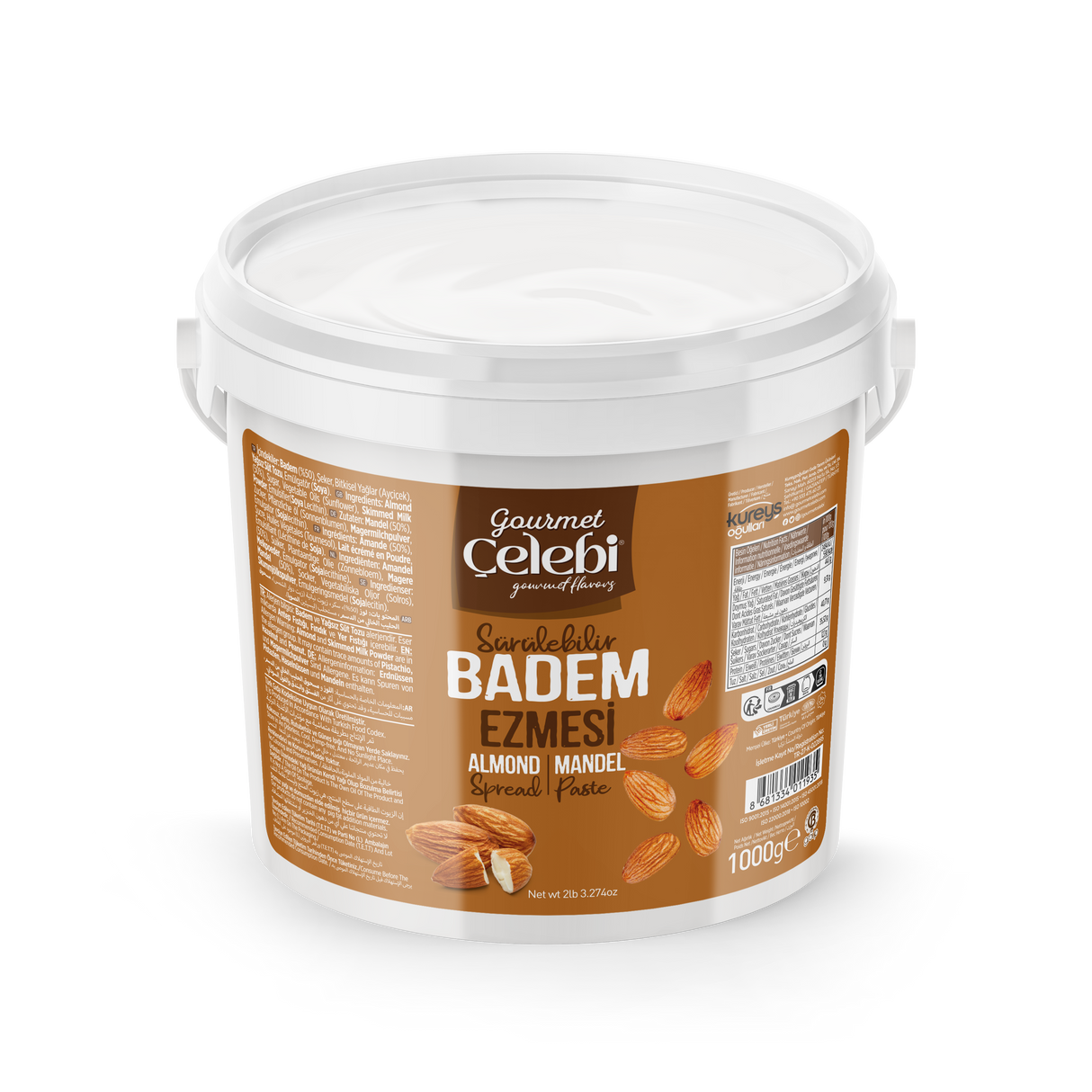 Celebiogullari Professional Spreadable Almond Butter (50%) - 500g, 1kg & 5kg Buckets