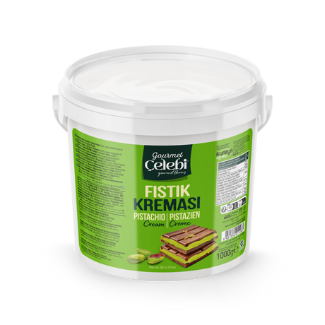 Celebiogullari Professional Antep Pistachio Cream (20% Pistachio) - 500g, 1kg & 5kg Buckets
