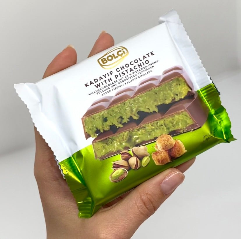 Antep Pistachio & Kadayif Dubai Chocolate Bar - Unique Middle Eastern Delight - TryAladdin