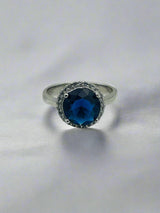 Istanbul Jewelry | Sapphire Turkish Design Oval Handmade Silver Ring - TryAladdin