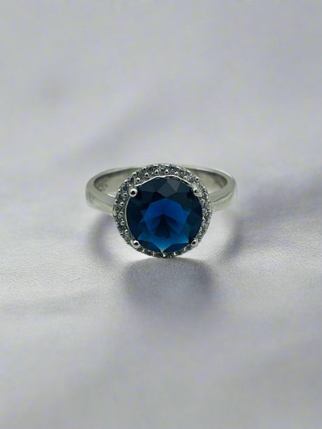 Istanbul Jewelry | Sapphire Turkish Design Oval Handmade Silver Ring - TryAladdin