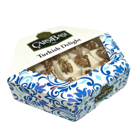 Carsibasi Premium Walnut Sultan Turkish Delight - 300g Hexagonal Box - TryAladdin