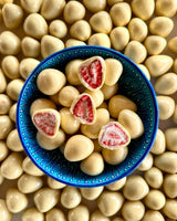 Melodi - White Chocolate Covered Colored Strawberry Dragee - 80 Grams - TryAladdin