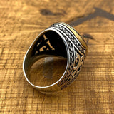 Men's Agate Stone Silver Ring - TryAladdin