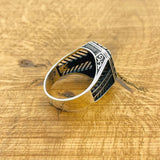 Men's Black Zircon Silver Ring - TryAladdin