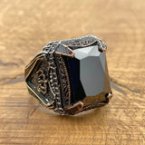 Men’s Square Amethyst Ottoman Ring - TryAladdin