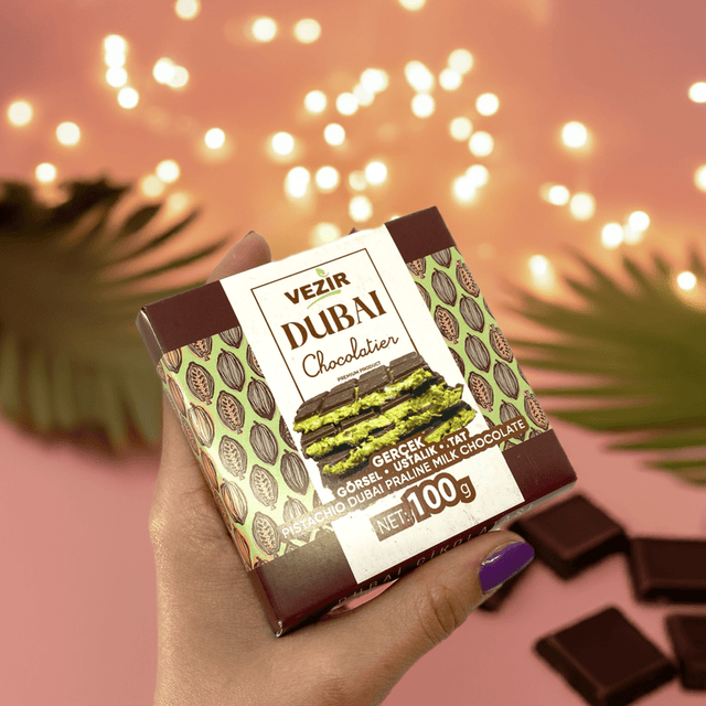 Pistachio Praline Dubai Chocolate Bar – Crispy & Nutty Delight - TryAladdin