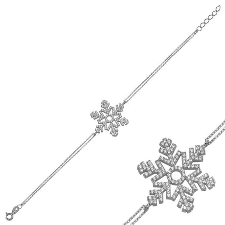 Taki | Silver Bracelet with Snowflake Stone 5 Colors - TryAladdin