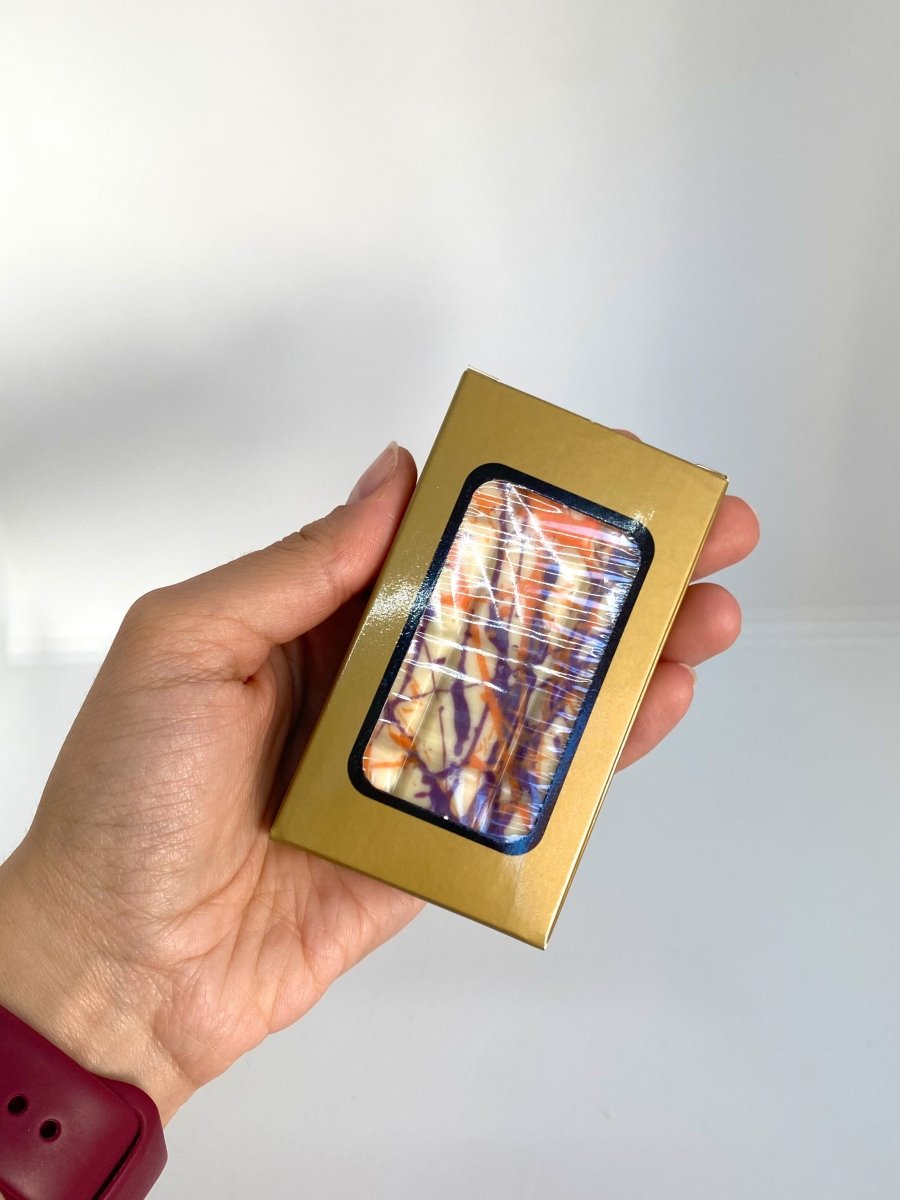 White Dubai Style Chocolate with Mango, Dragon Fruit and Popping Chocolates - 75g - TryAladdin