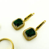 Women's Emerald Stone Silver Jewelry Set - TryAladdin