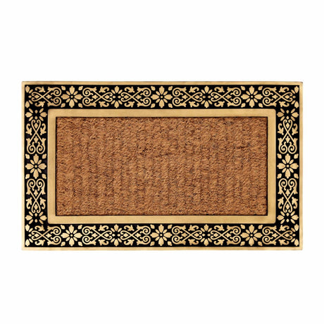 Kashmiri Rug with Rubber - Edged Coco Doormat - TryAladdin