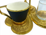 Lavina | Turkish Coffee Cup Set 3 Pieces Gold Color with Handle - TryAladdin
