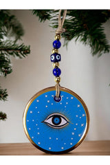 Blue Color Star Motif Eyed Glass Wall Ornament - TryAladdin