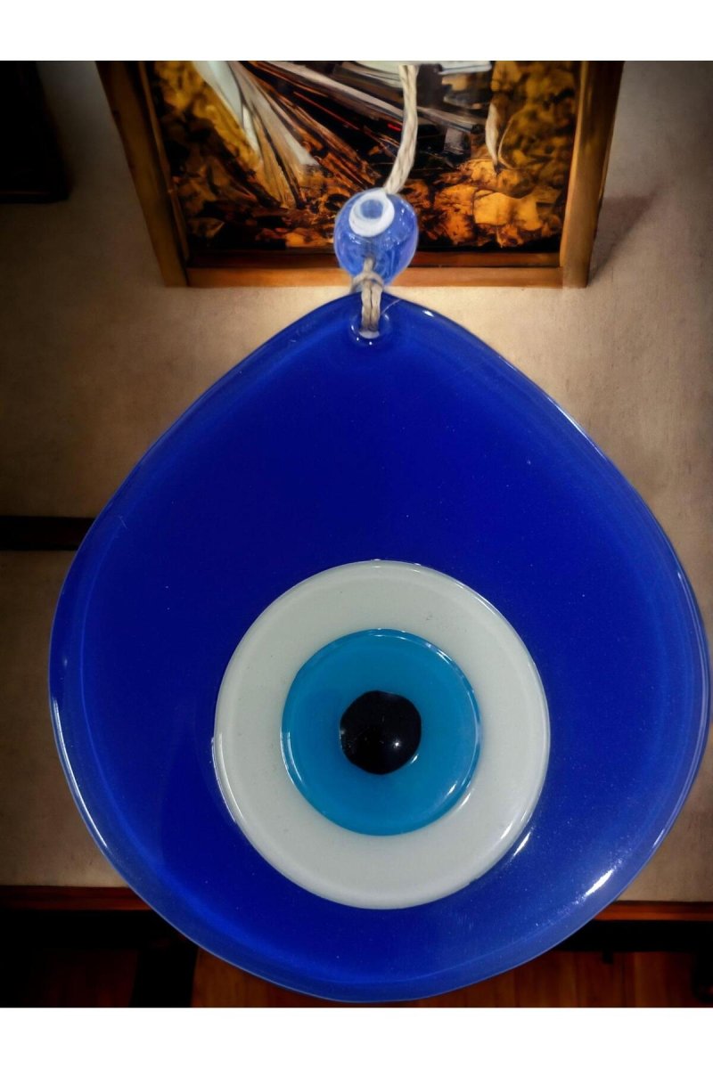 Blue Nazar Bead Blue Color Drop Pattern Handmade Wall Ornament - TryAladdin