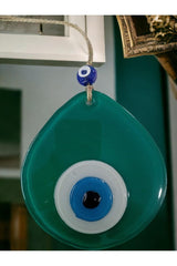 Blue Nazar Beaded Green Color Drop Pattern Handmade Wall Ornament - TryAladdin