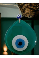 Blue Nazar Beaded Green Color Drop Pattern Handmade Wall Ornament - TryAladdin