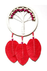 Pomegranate Blossom Color Leafed Tree of Life Macrame Wall Ornament - TryAladdin