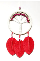 Pomegranate Blossom Color Leafed Tree of Life Macrame Wall Ornament - TryAladdin