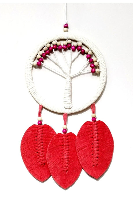 Pomegranate Blossom Color Leafed Tree of Life Macrame Wall Ornament - TryAladdin