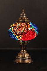 HND Handicraft | Handmade Glass Mosaic Larg Desk Lamp, Circle Mosaic Colors - TryAladdin