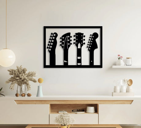 NR Dizayn | 4 - Piece Guitar Decorative Metal Wall Art - TryAladdin