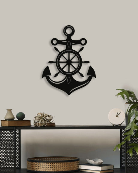 NR Dizayn | Anchor Helm Decorative Metal Wall Art - TryAladdin