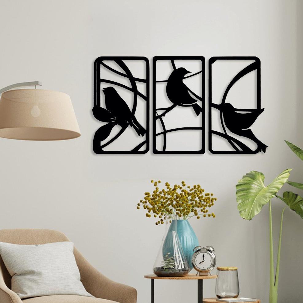 NR Dizayn | Bird Motif Decorative Metal Wall Art - TryAladdin