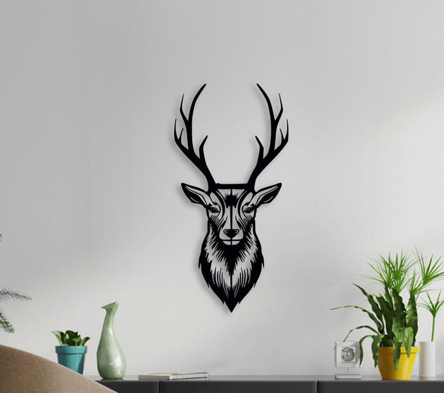 NR Dizayn | Deer Head Themed Decorative Metal Wall Art - TryAladdin