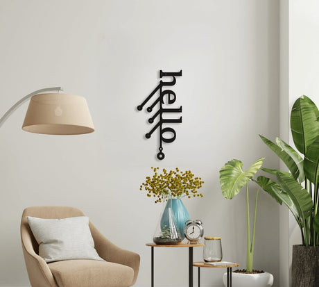 NR Dizayn | Hello Decorative Metal Wall Art - TryAladdin