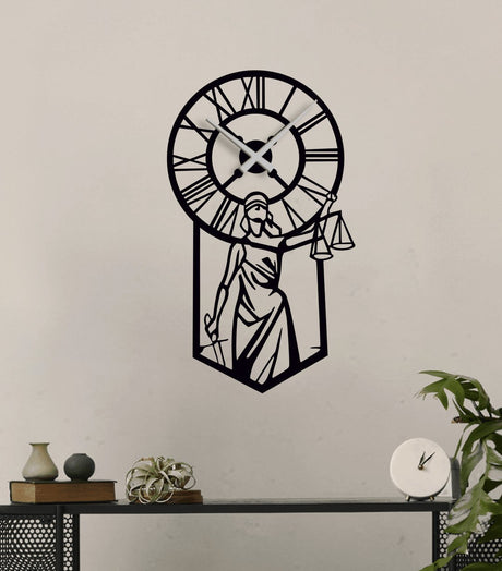 NR Dizayn | Justice Woman Decorative Metal Clock - TryAladdin