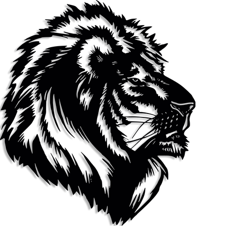 NR Dizayn | Lion Motif Decorative Metal Wall Art - TryAladdin