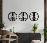 NR Dizayn | New York, Paris, Tokyo 3 - Piece Decorative Metal Wall Clock - TryAladdin