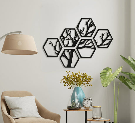 NR Dizayn | Tree 6 Piece Decorative Metal Wall Art - TryAladdin