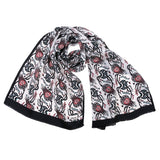 Sirali Lale Breathable Silk Scarf in Black Color - TryAladdin