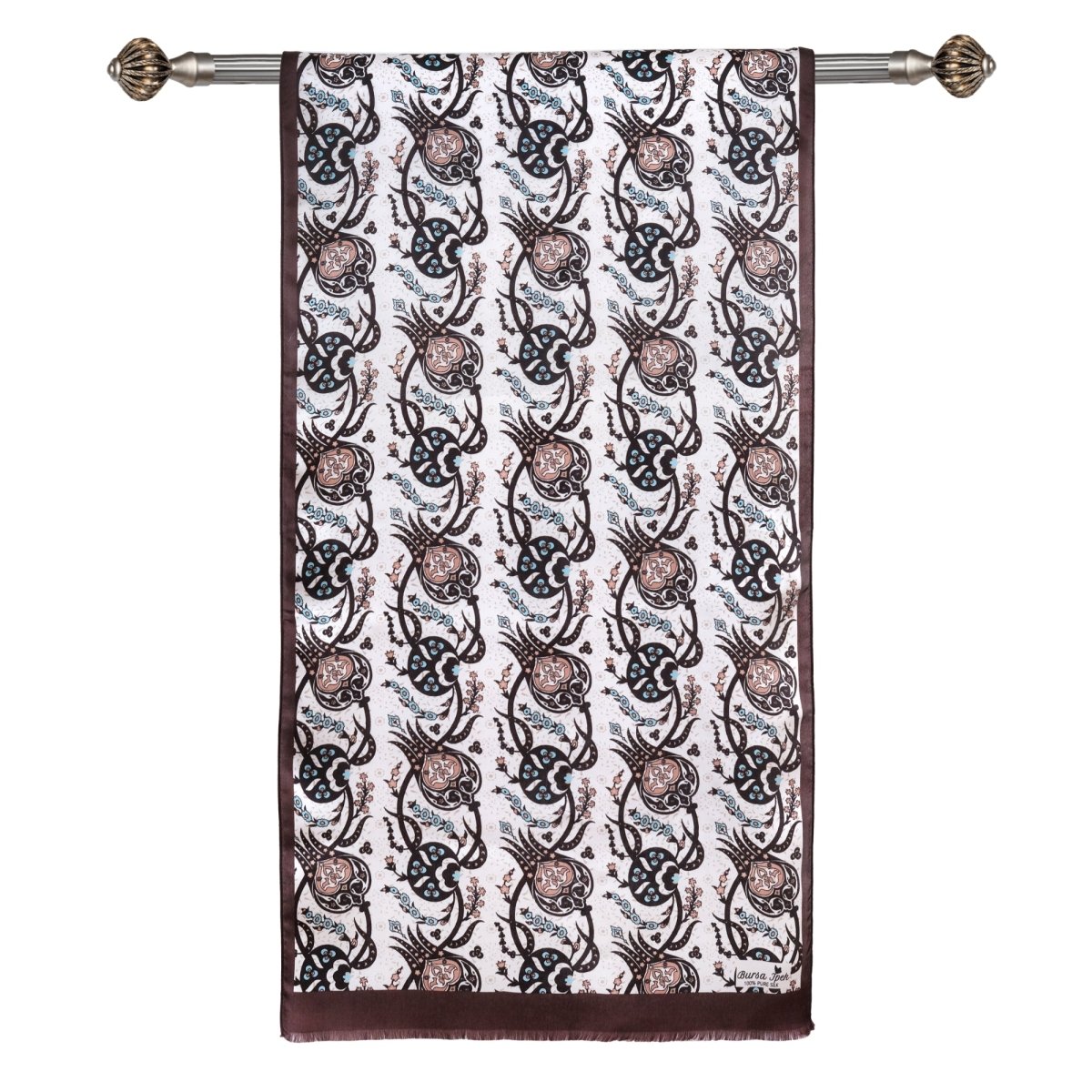 Sirali Lale Breathable Silk Scarf in Chocolate Brown Color - TryAladdin