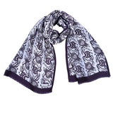 Sirali Lale Breathable Silk Scarf in Purple Taupe Color - TryAladdin