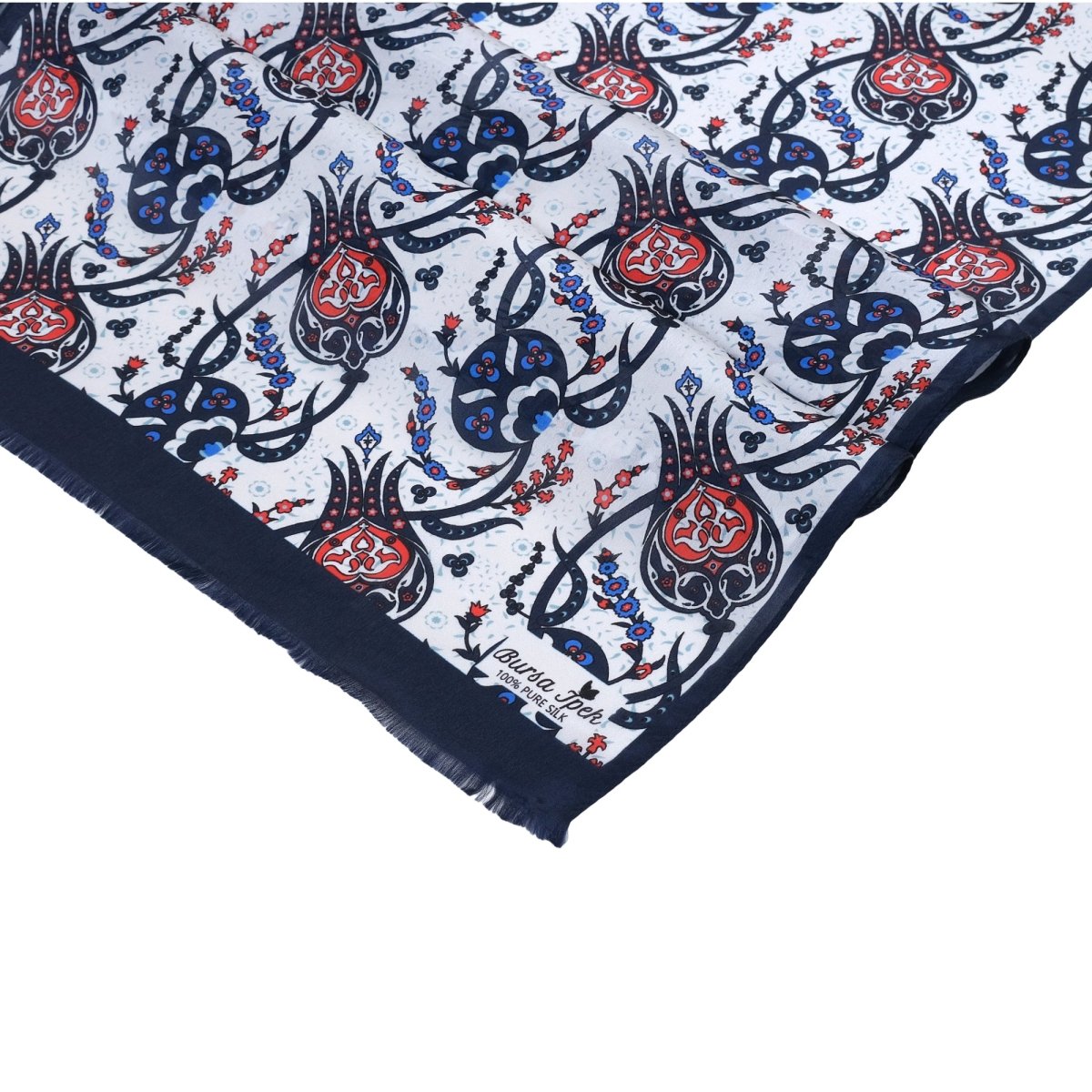 Sirali Lale Breathable Silk Scarf in Royal Blue Color - TryAladdin